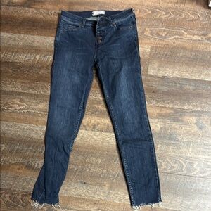 Free People Dark Blue Skinny Jeans